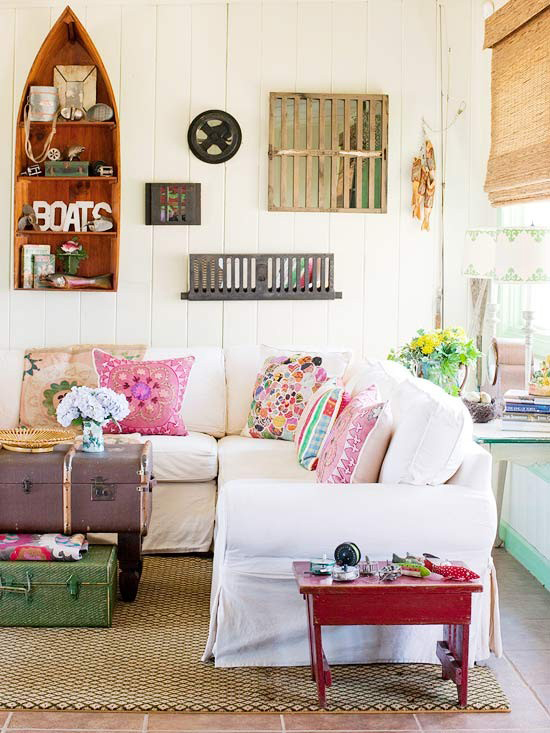 vintage, eclectic living room