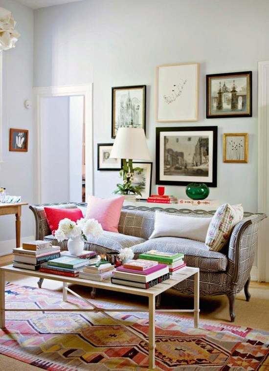 Gallery wall in Rita Konig’s living room | At Home in Love