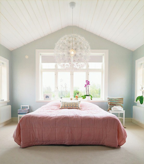 Vaulted ceiling in bedroom | At Home in Love