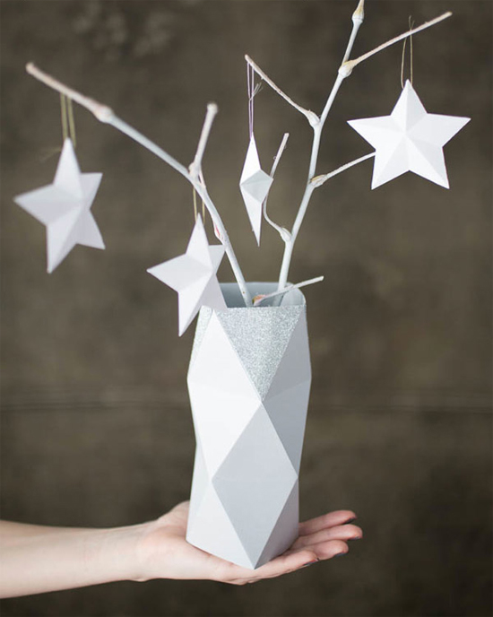 DIY faceted vase