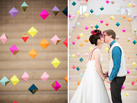 geometric ceremony backdrop