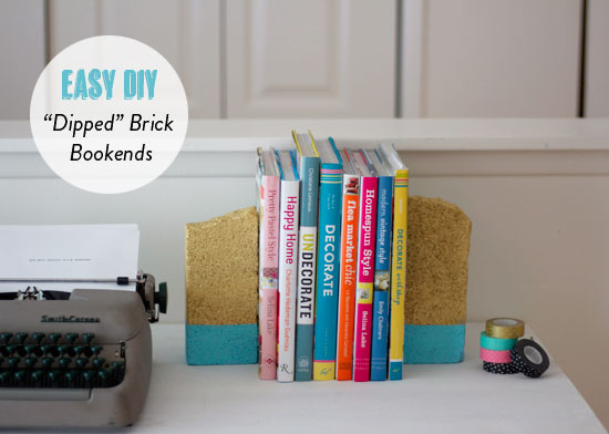Easy DIY: Dipped brick bookends