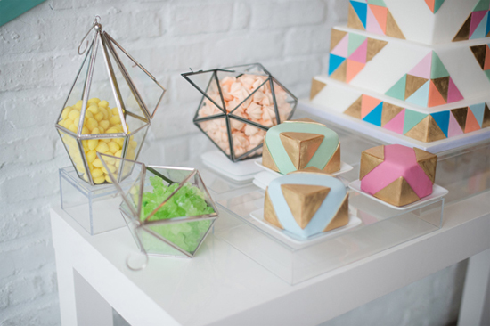 Faceted terrariums as candy jars (cute!)