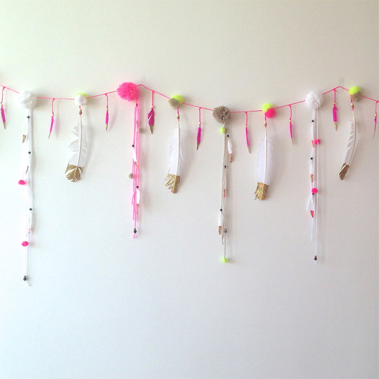 Dipped feather garland