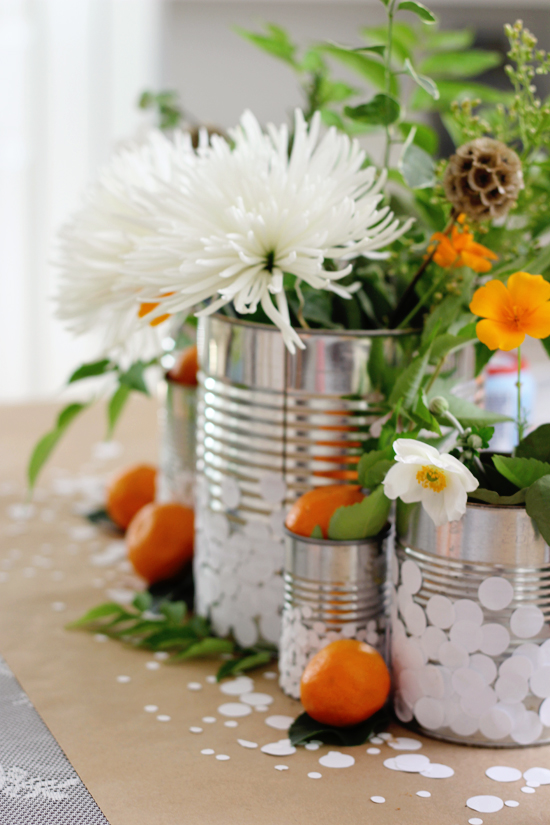 DIY confetti tin cans