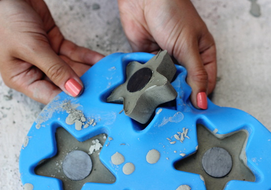 Cement magnets--they pop right out of a silicone mold!