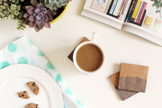 DIY Gold Dipped Coasters