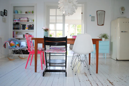 Mismatched chairs & a SMEG fridge