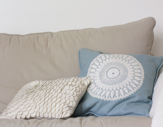 DIY doily pillow