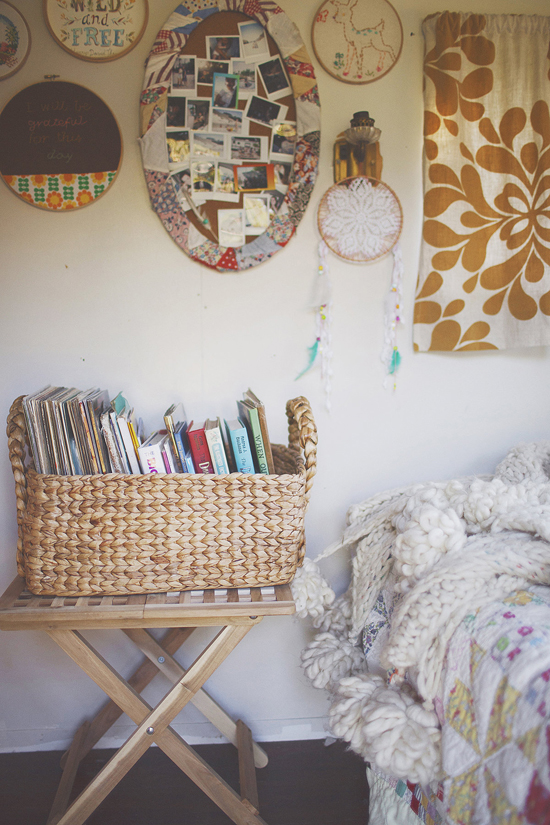 Bedside book basket