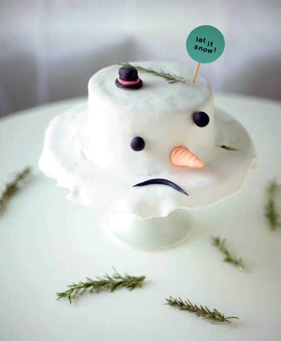 Melting snowman cake (so cute!)