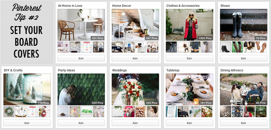 Pinterest tip #2: Set your board covers