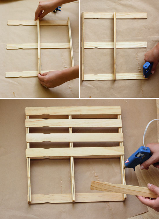 DIY paint stick pallet // At Home in Love
