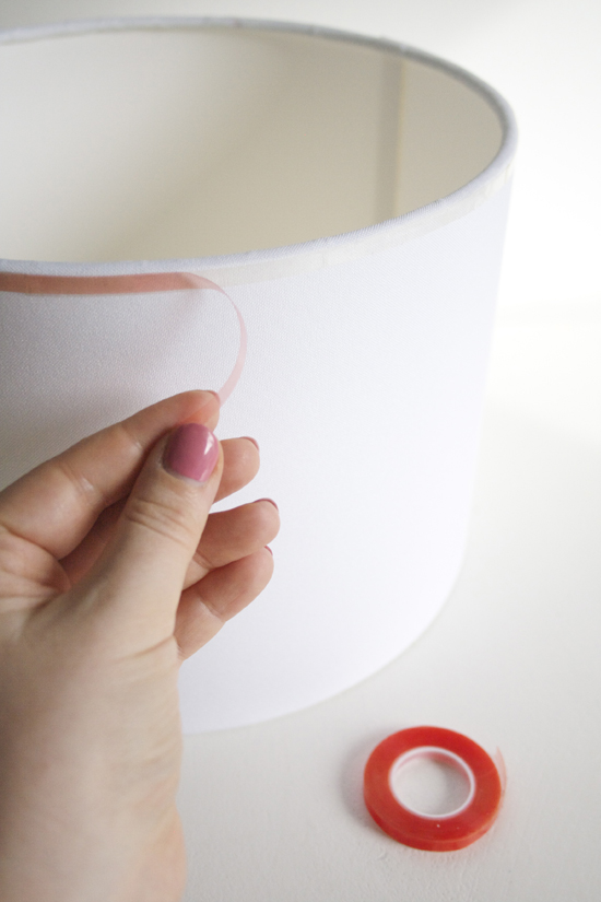 DIY fabric covered lampshade
