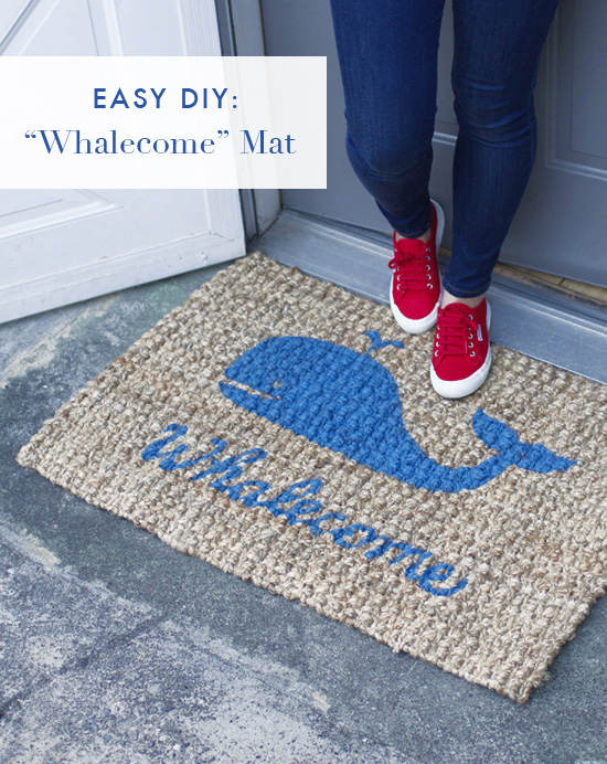 DIY “whalecome” mat // At Home in Love