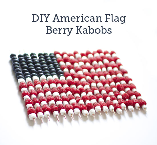 DIY American flag berry kabobs
