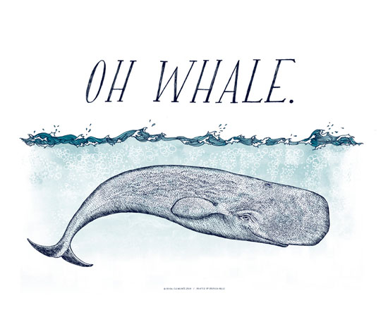 Oh Whale // Art print by Frida Clements