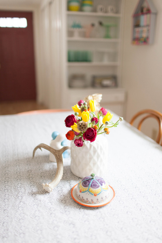 Flowers on the dining table