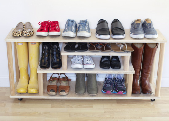 DIY Plywood Shoe Rack | At Home In Love