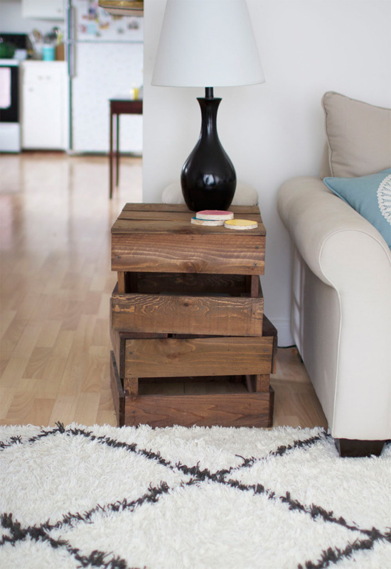 Crate side table