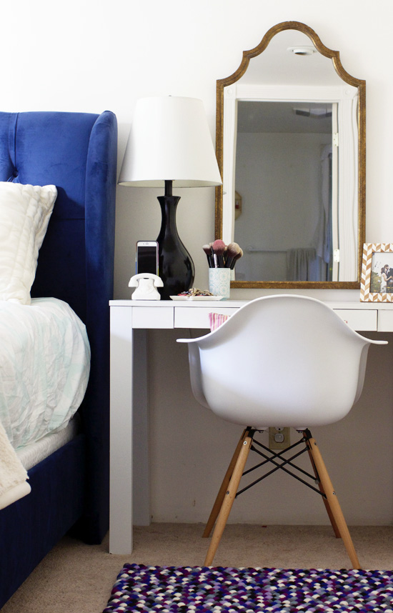 Bedroom with vanity as the nightstand