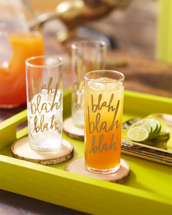 Blah blah blah cocktail glasses