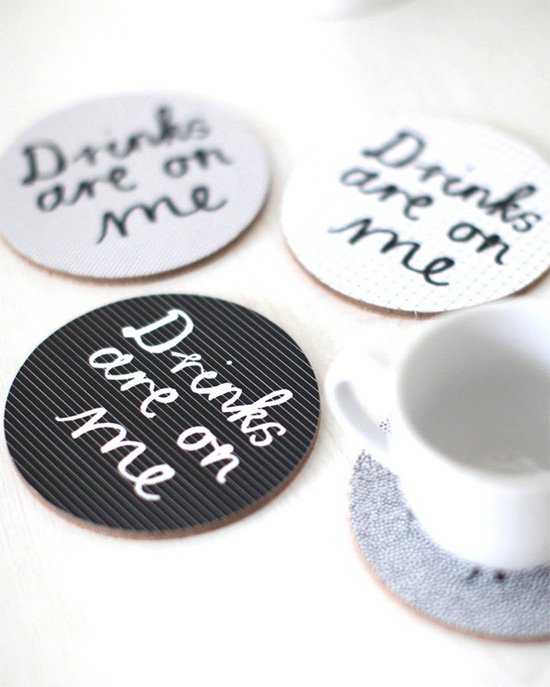 "Drinks are on me" -- love these coasters!