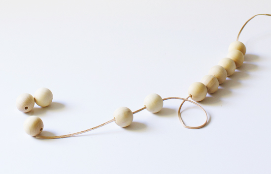 Wood bead garland