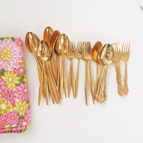 Gold flatware