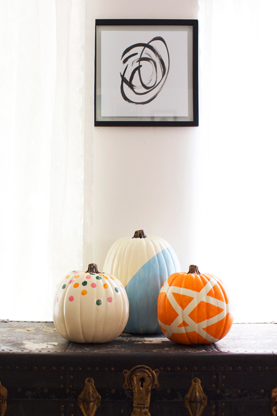 Painted pumpkins, three ways