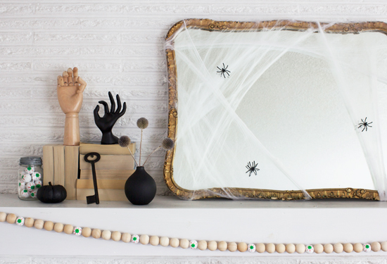 My Halloween Mantel + DIY Eyeball Garland