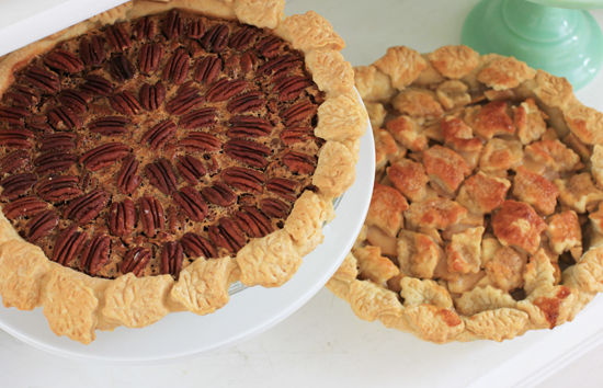 Pie with leaf crust