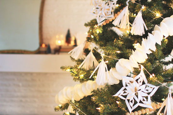 Christmas tree with DIY paper garlands