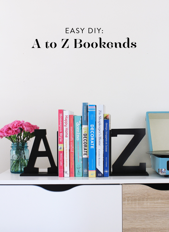 Easy DIY: A to Z bookends