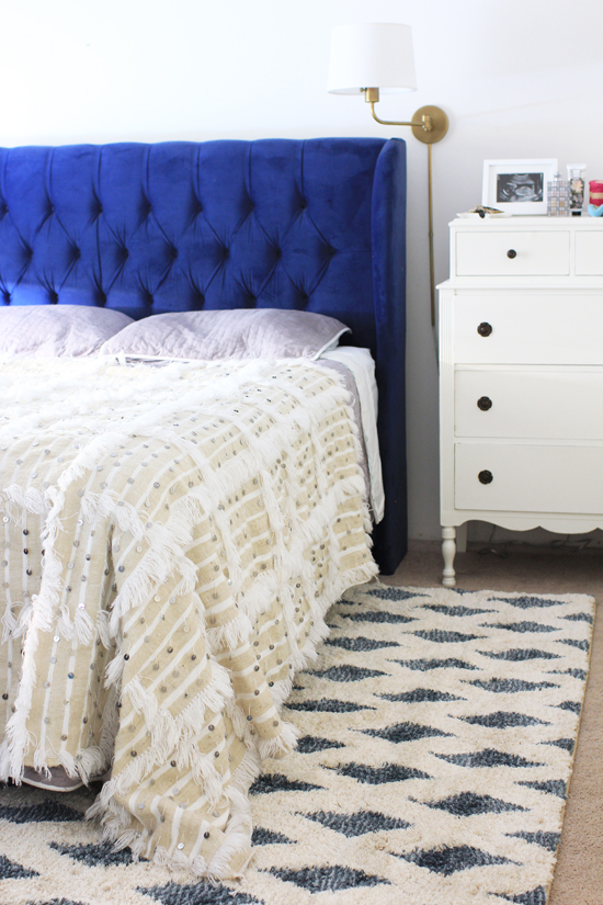 Blue and ivory bedroom