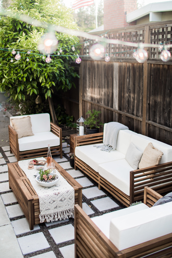 Modern concrete patio