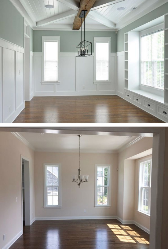 Dining room before & after