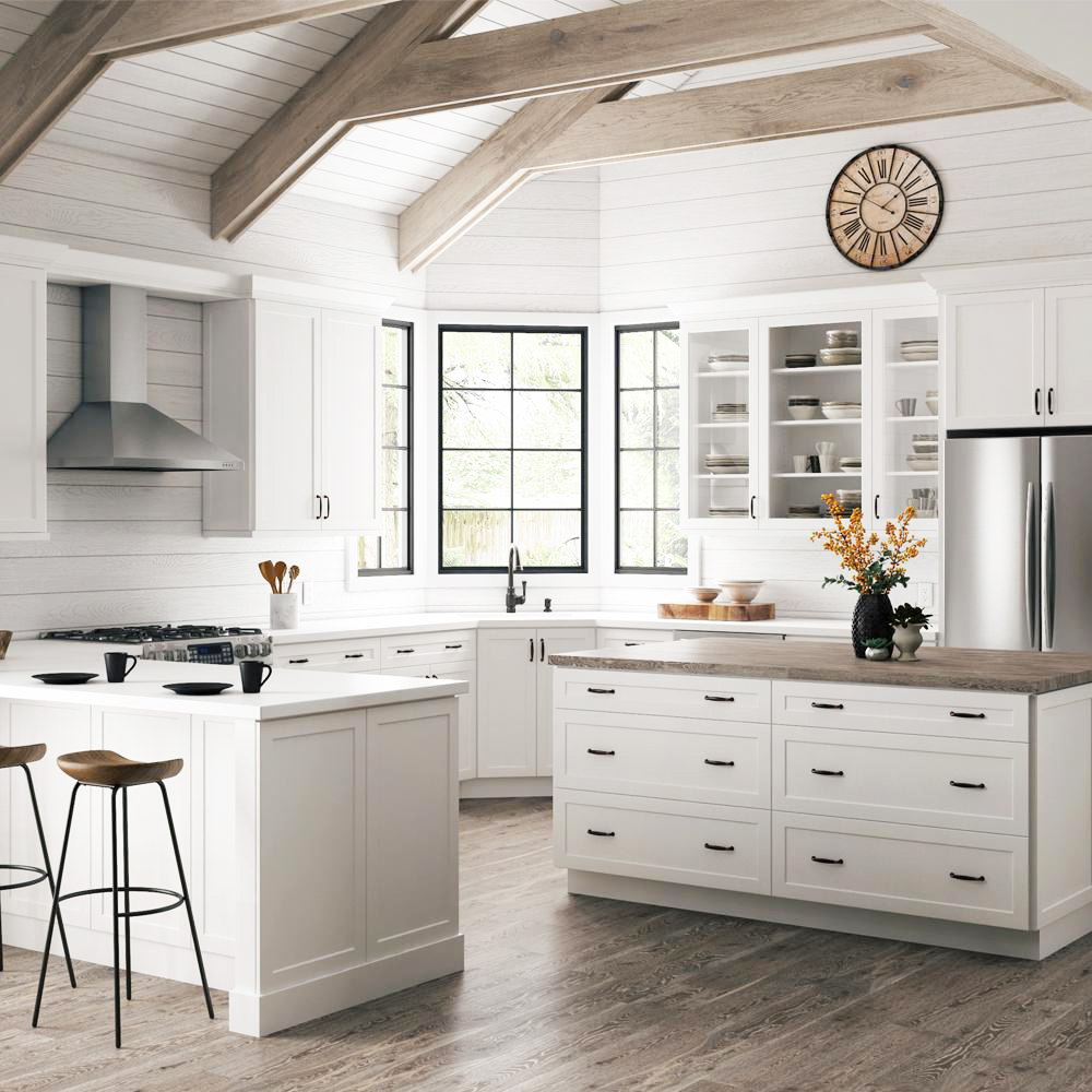 Two Affordable Options for White Shaker Cabinets   At Home In Love