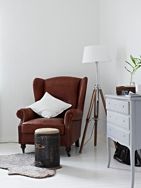 leather wingback chair