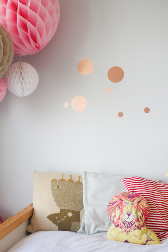 Cut dots out of copper contact paper and put them on the wall!