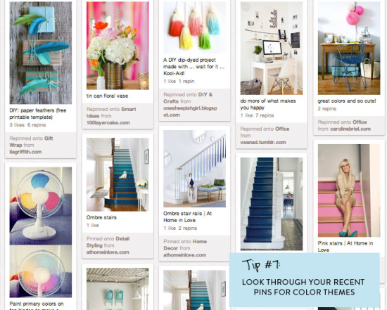 Look through your recent pins for color inspiration 