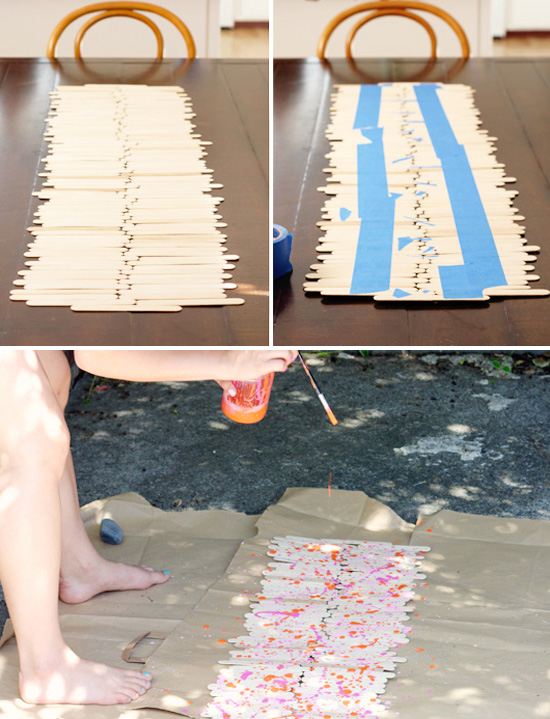DIY instructions for a popsicle stick runner | At Home in Love