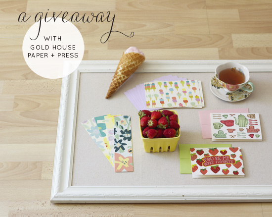 A giveaway with Gold House Paper + Press!