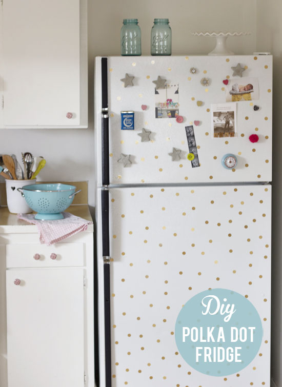 DIY polka dot fridge | At Home in Love