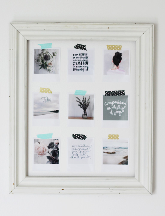 Framed polaroids