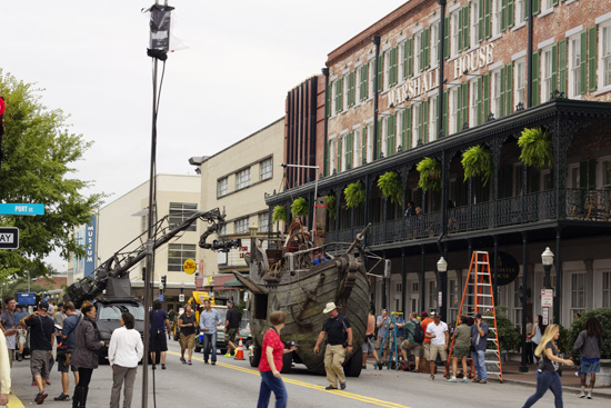 Movie filming in Savannah
