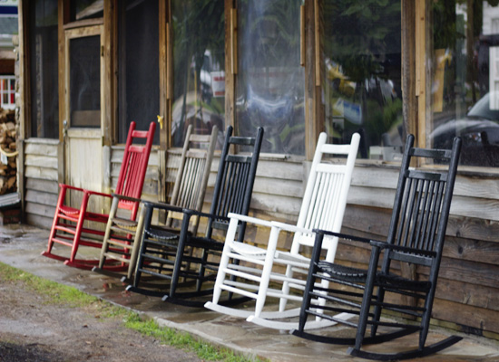 Rocking chairs all in a row