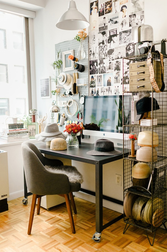 Pegboard office wall