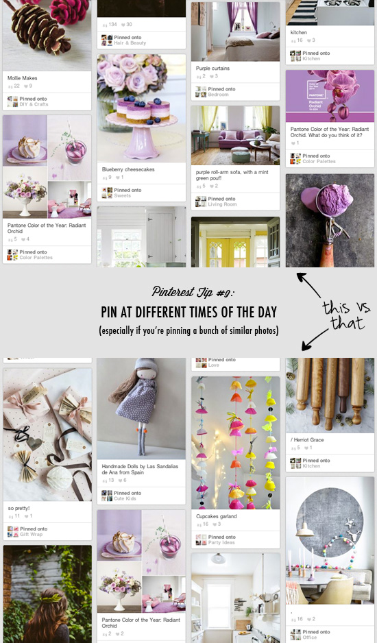 Pinterest tip #9: Pin at different times of the day
