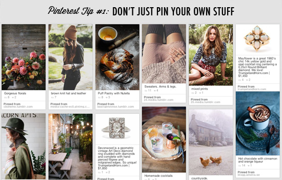 Pinterest tip #1: Don’t just pin your own stuff